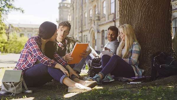 college students outside