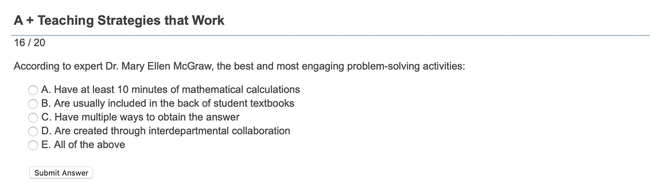 image of multiple choice assessment question 1