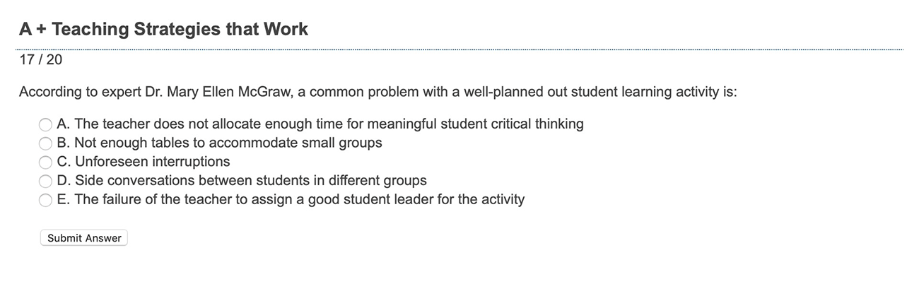 image of multiple choice assessment question 1