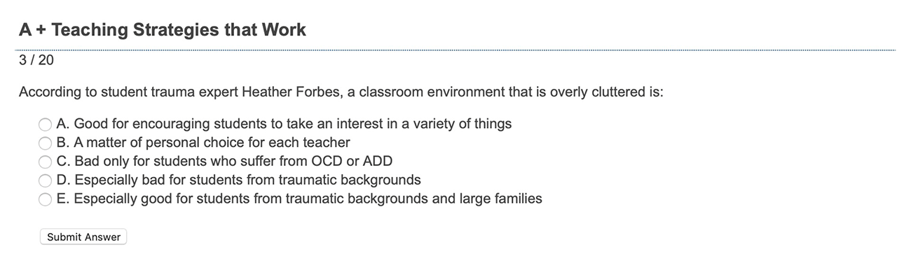 image of multiple choice assessment question 1