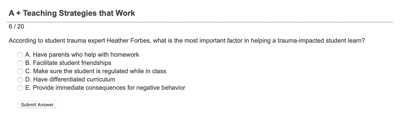image of multiple choice assessment question 1