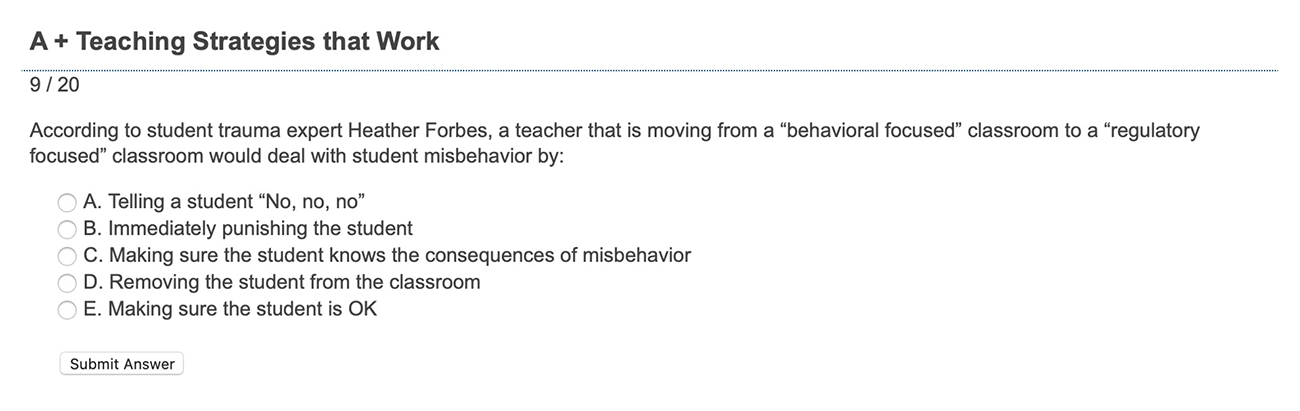 image of multiple choice assessment question 1